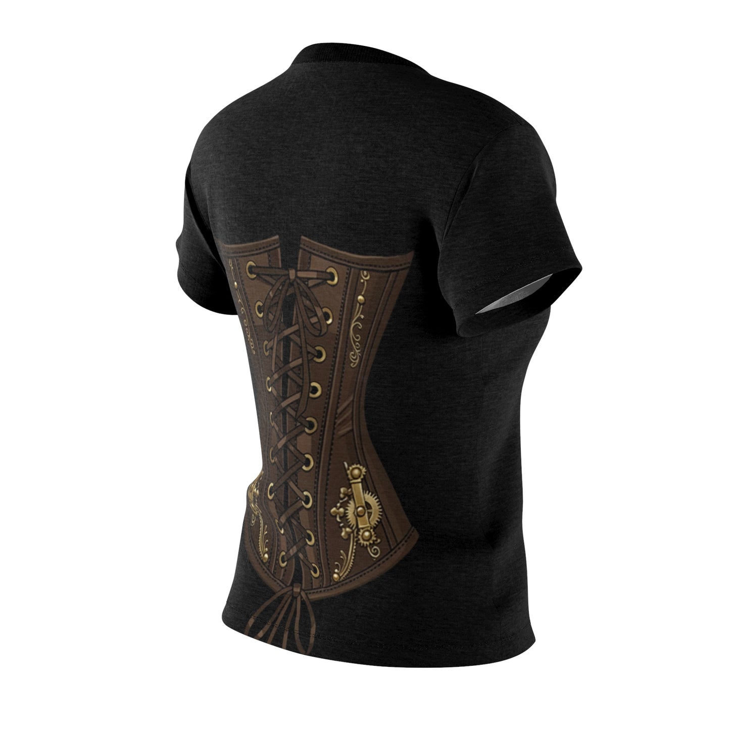 Steampunk Clockwork Leather print Corset Graphic Tee