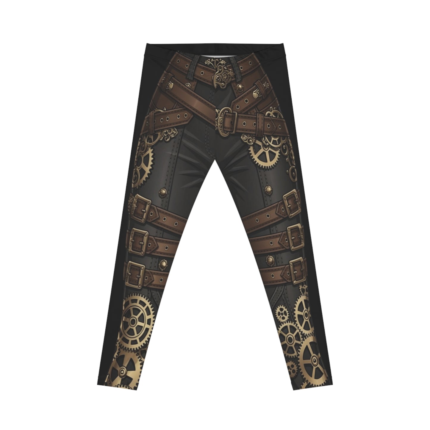 Steampunk Gears & Leather Straps Leggings — Women's All-Over Print