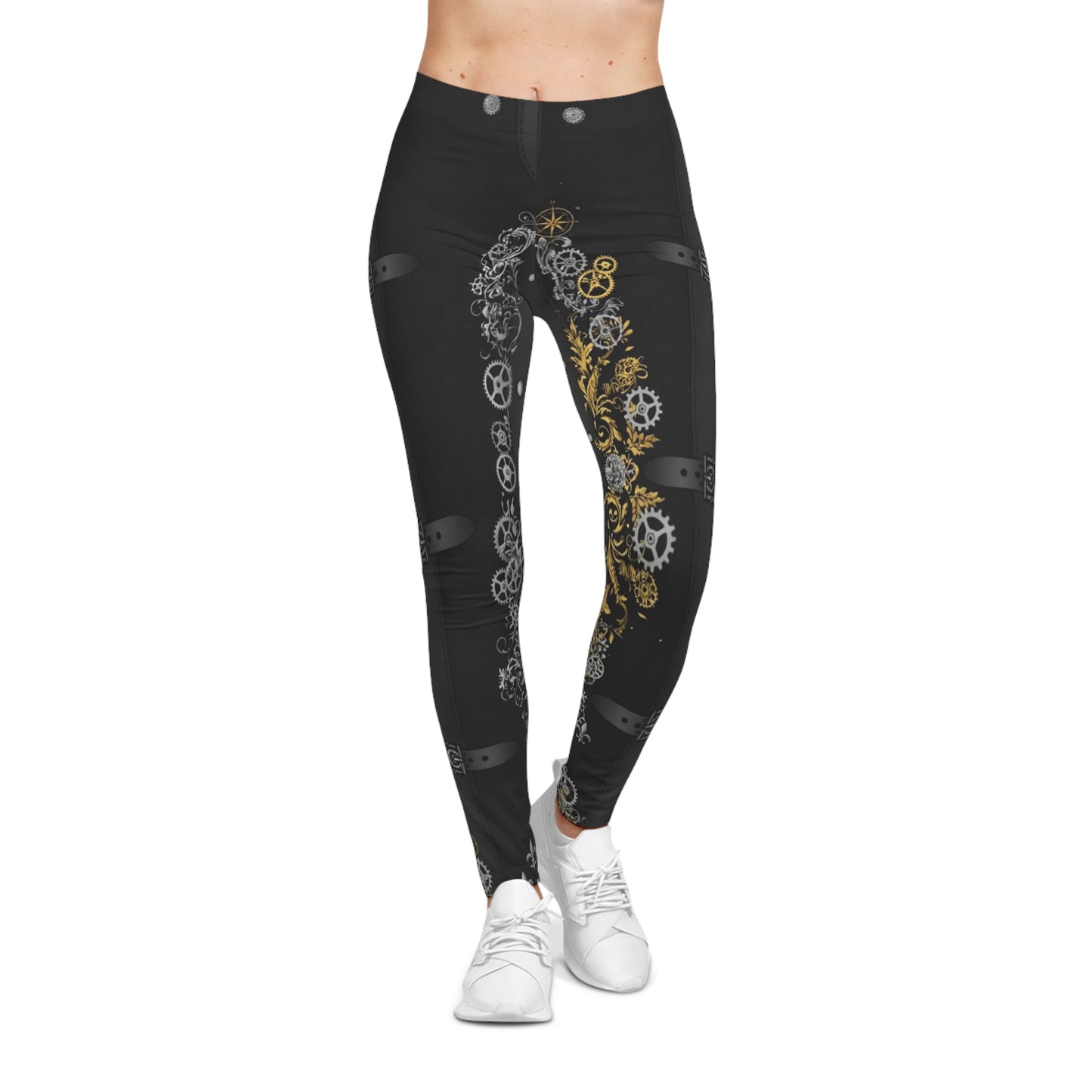 Steampunk Gear Print Leggings — Women’s Gothic  Leggings