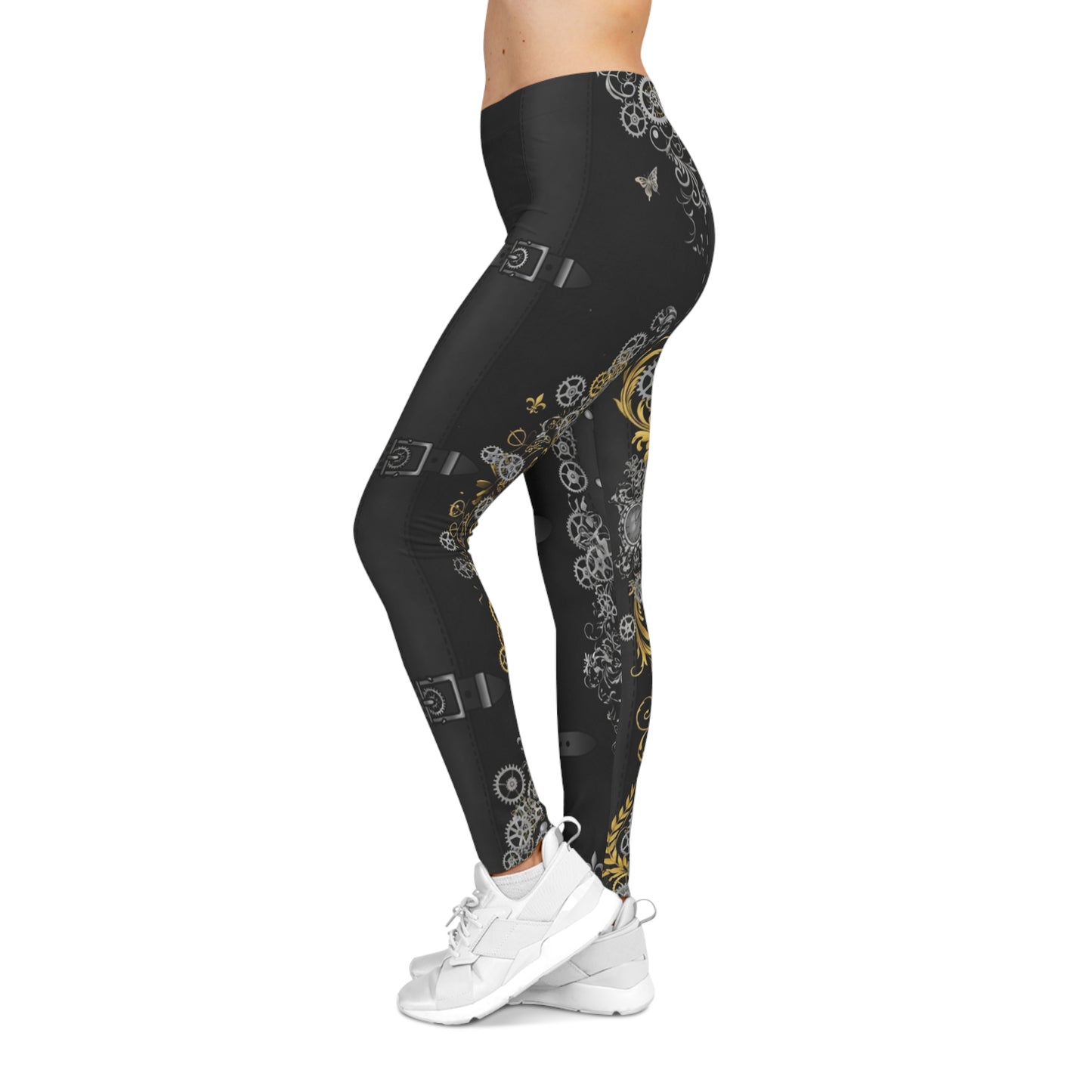Steampunk Gear Print Leggings — Women’s Gothic  Leggings